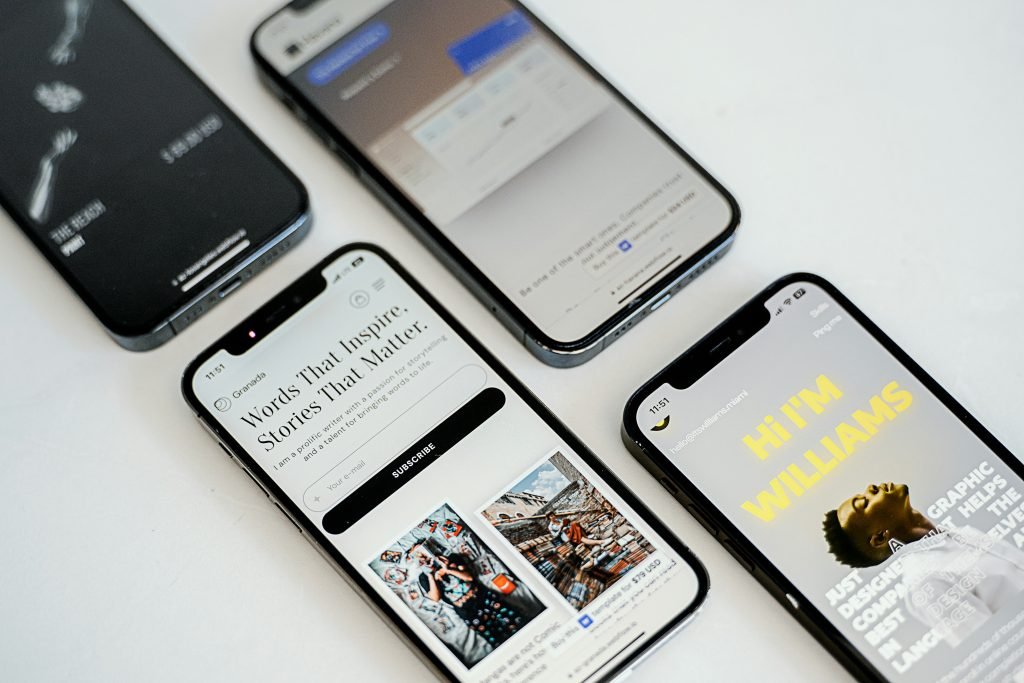 mobiler, der viser ny hjemmeside udviklet af Vendix